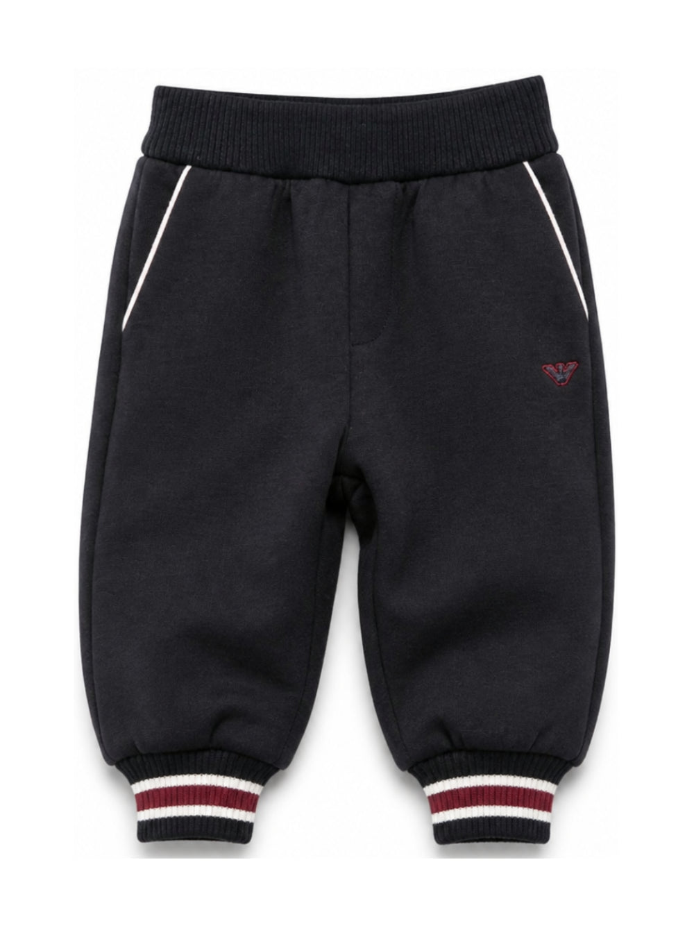 Pantatuta per neonato Emporio Armani Kids nero con logo ricamato sul davanti EB001466 AF10126 UB118 EMPORIO ARMANI KIDS