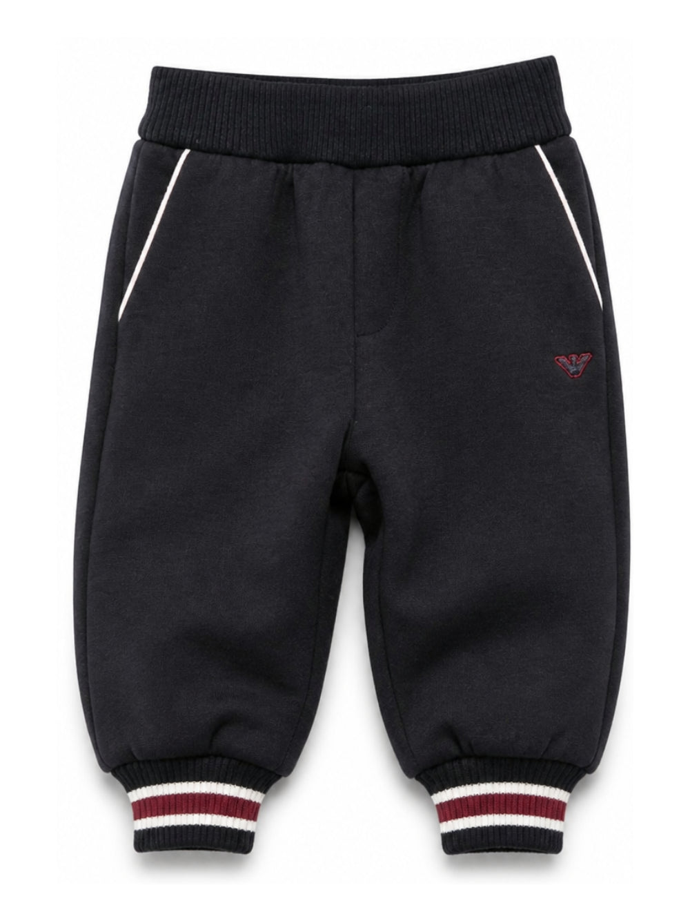 Pantatuta per neonato Emporio Armani Kids nero con logo ricamato sul davanti EB001466 AF10126 UB118 EMPORIO ARMANI KIDS