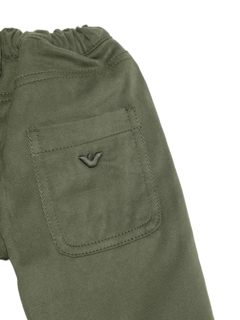 Pantaloni per neonato Emporio Armani Kids verde con applicazione logo EB001469 AF25986 U8114 EMPORIO ARMANI KIDS