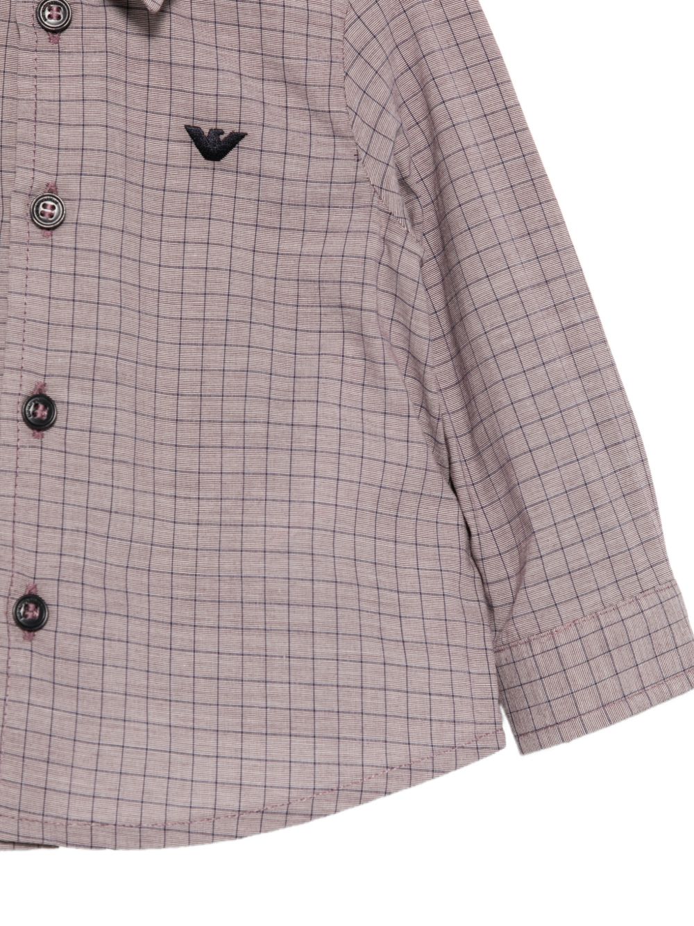 Camicia per neonato Emporio Armani Kids grigia con motivo a quadri EB001485 AF25922 F6016 EMPORIO ARMANI KIDS