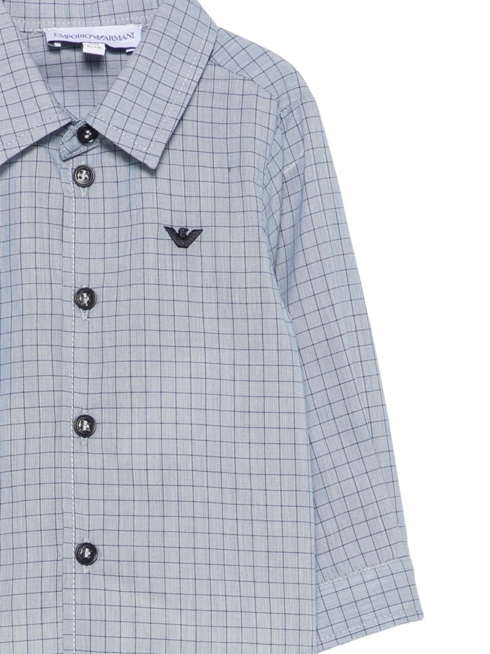Camicia per neonato Emporio Armani Kids blu con motivo a quadri EB001485 AF25922 FB065 EMPORIO ARMANI KIDS