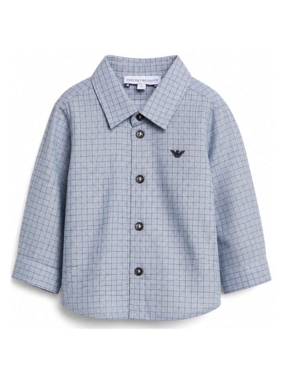 Camicia per neonato Emporio Armani Kids blu con motivo a quadri EB001485 AF25922 FB065 EMPORIO ARMANI KIDS