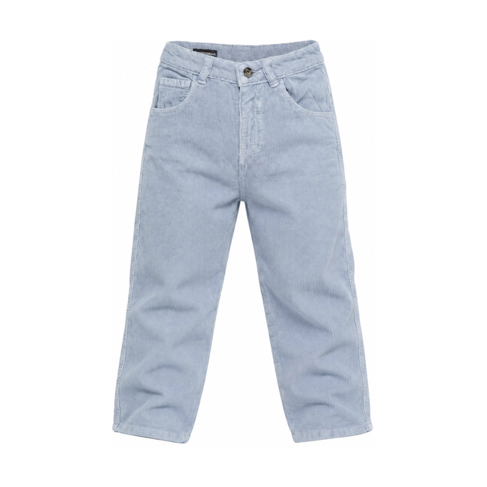 Pantaloni per bambino Emporio Armani Kids azzurro chiaro con bottoni e zip EB001490 AF26401 U9366 EMPORIO ARMANI KIDS