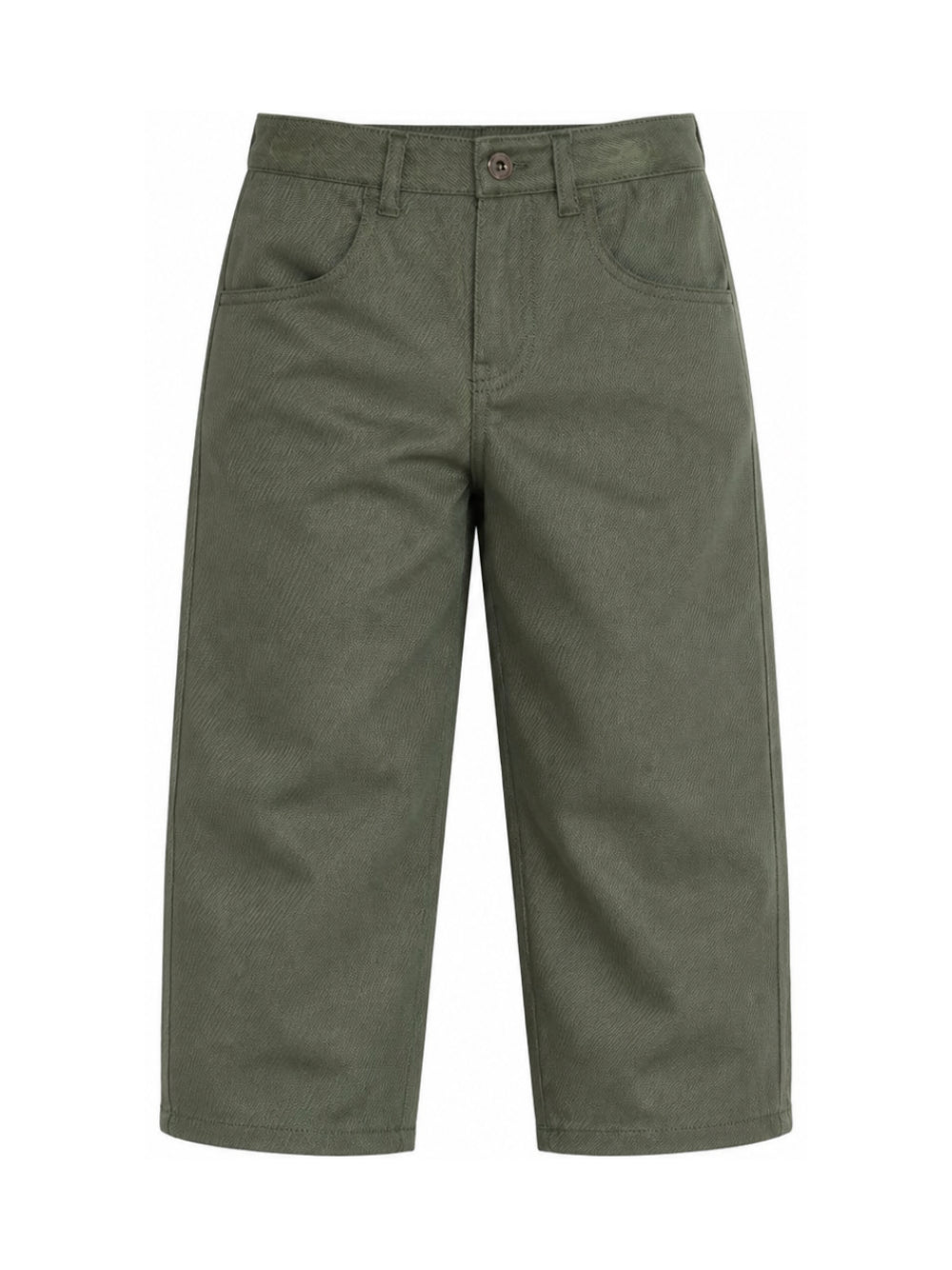 Pantaloni per bambino Emporio Armani Kids verde cachi con placca logo EB001493 AF25986 U8114 EMPORIO ARMANI KIDS