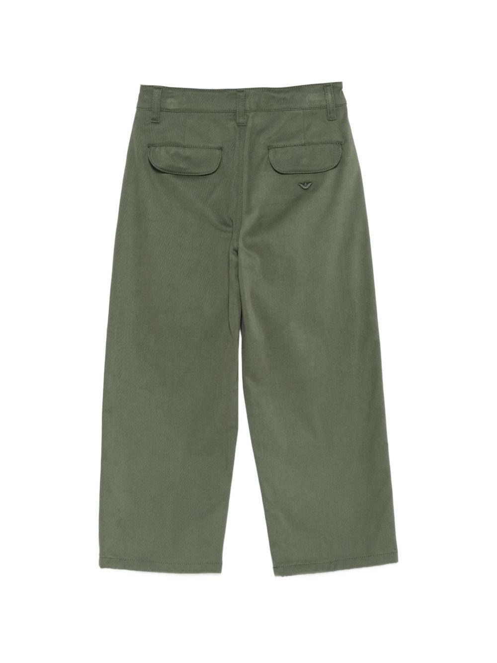 Pantaloni per bambino Emporio Armani Kids verde cachi con placca logo EB001493 AF25986 U8114 EMPORIO ARMANI KIDS