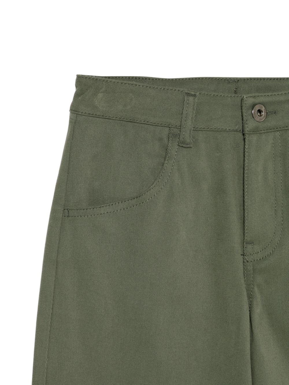 Pantaloni per bambino Emporio Armani Kids verde cachi con placca logo EB001493 AF25986 U8114 EMPORIO ARMANI KIDS