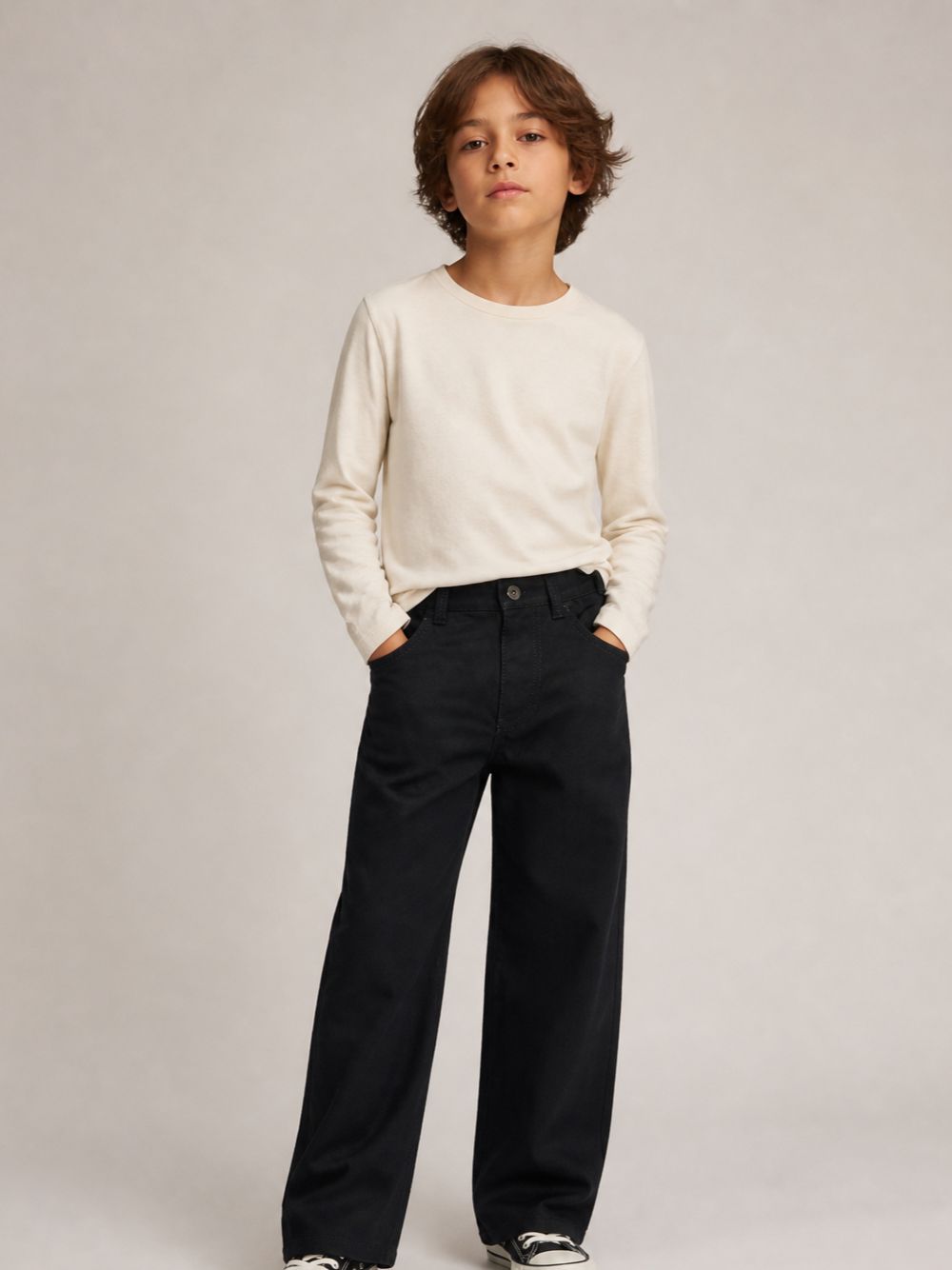Pantalone per bambino Emporio Armani Kids nero a gamba dritta EB001493 AF25986 UB118 EMPORIO ARMANI KIDS