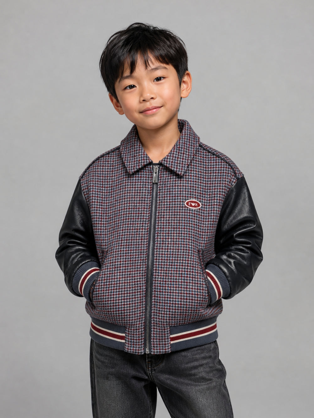 Giacca per bambina Emporio Armani Kids multicolore con rifiniture a righe EB001512 AF26002 M8402 EMPORIO ARMANI KIDS