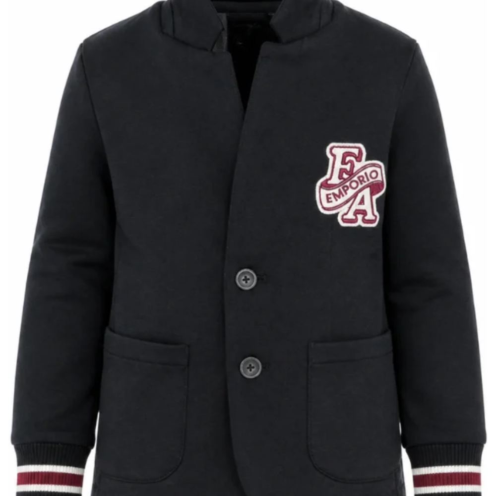 Blazer per bambino Emporio Armani Kids blu con patch logo EB001532 AF10126 UB118 EMPORIO ARMANI KIDS