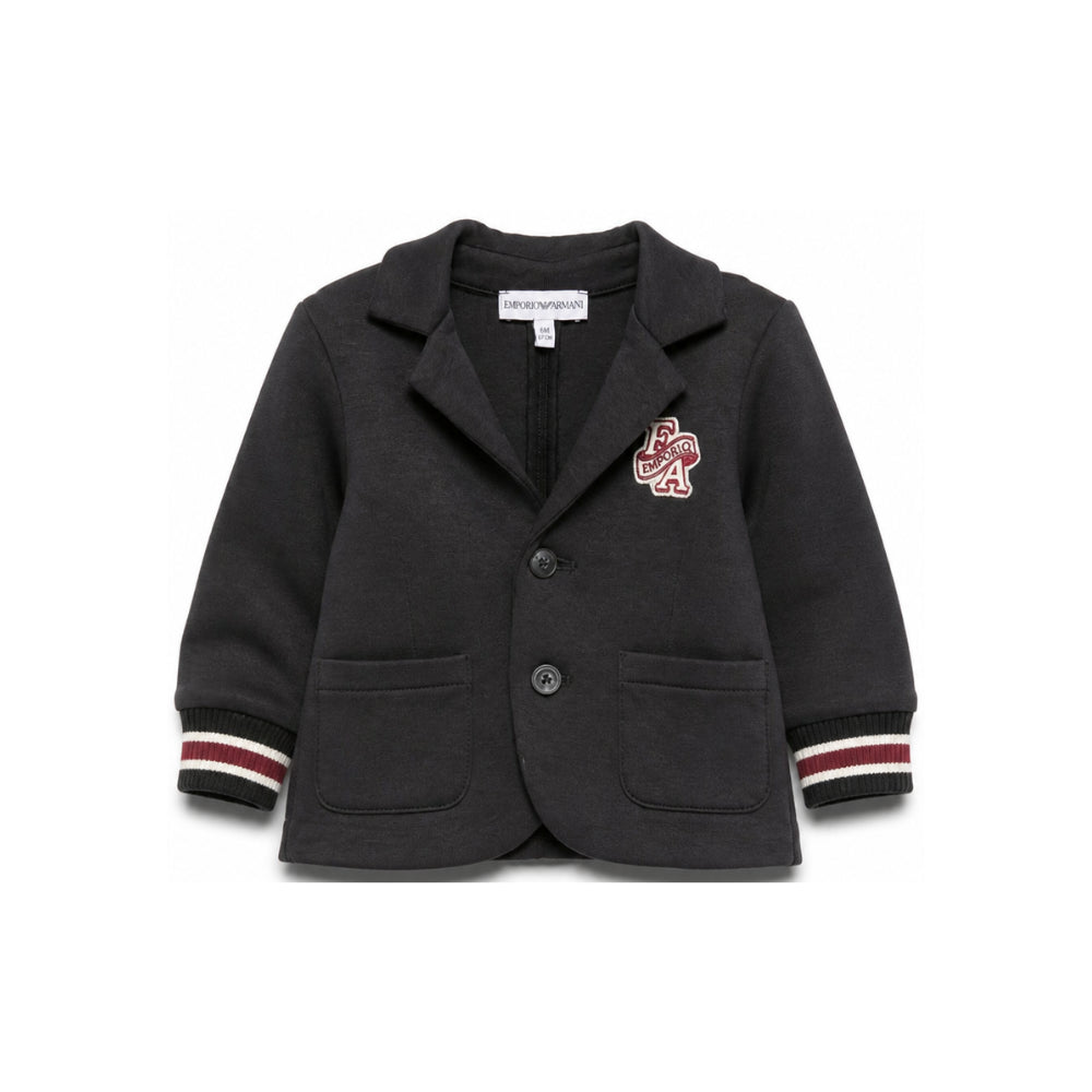 Giacca per neonato Emporio Armani Kids blu con applicazione logo EB001539 AF10126 UB118 EMPORIO ARMANI KIDS