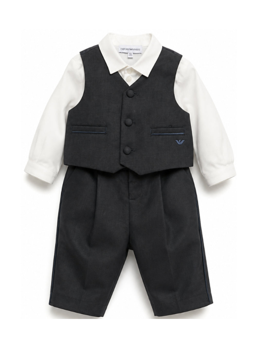 Abito per neonato Emporio Armani Kids con placca con logo EB001566 AF26061 UB109 EMPORIO ARMANI KIDS