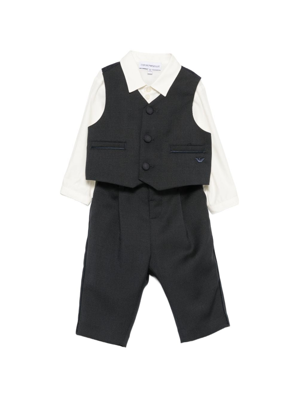 Abito per neonato Emporio Armani Kids con placca con logo EB001566 AF26061 UB109 EMPORIO ARMANI KIDS