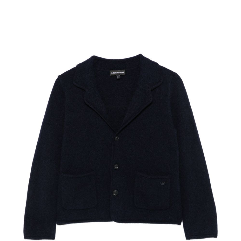 Giacca per bambino Emporio Armani Kids blu navy con logo ricamato sul davanti EB001579 AF27310 UB118 EMPORIO ARMANI KIDS