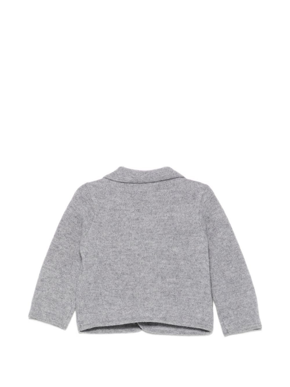 Cardigan per neonato Emporio Armani Kids grigio con logo ricamato sul davanti EB001580 AF27310 O8035 EMPORIO ARMANI KIDS