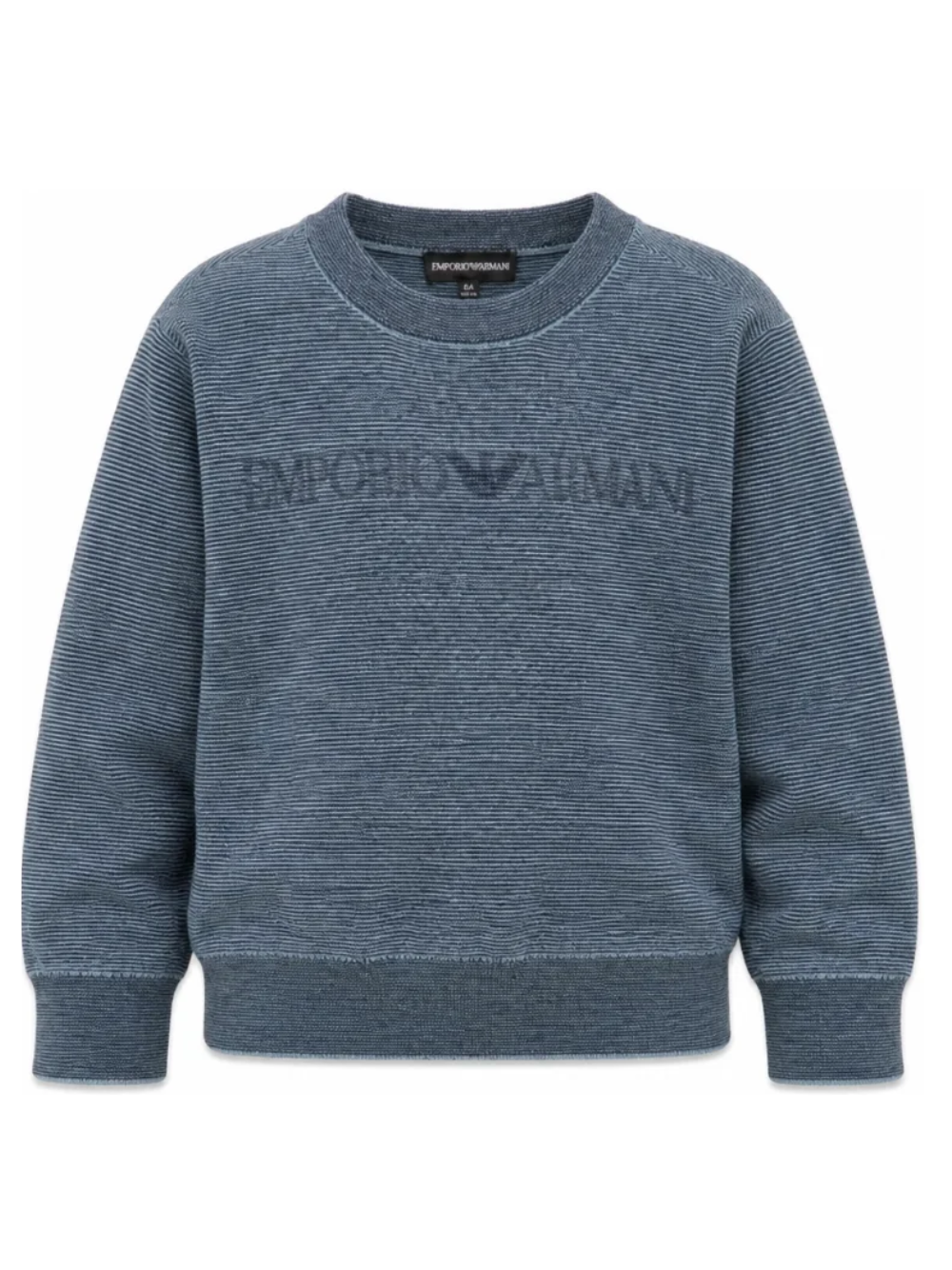 Maglione per bambino Emporio Armani Kids blu con motivo a righe orizzontali EB001581 AF27312 MB004 EMPORIO ARMANI KIDS