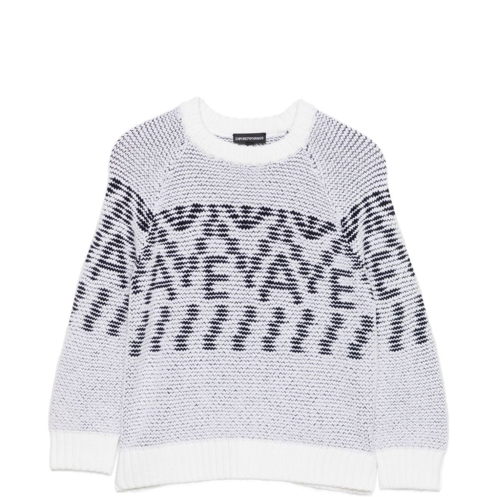 Maglione per bambino Emporio Armani Kids grigio con motivo geometrico EB001582 AF27313 FB058 EMPORIO ARMANI KIDS