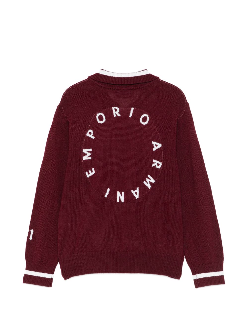 Maglione per bambino Emporio Armani Kids bordeaux con colletto polo EB001583 AF27314 UA343 EMPORIO ARMANI KIDS