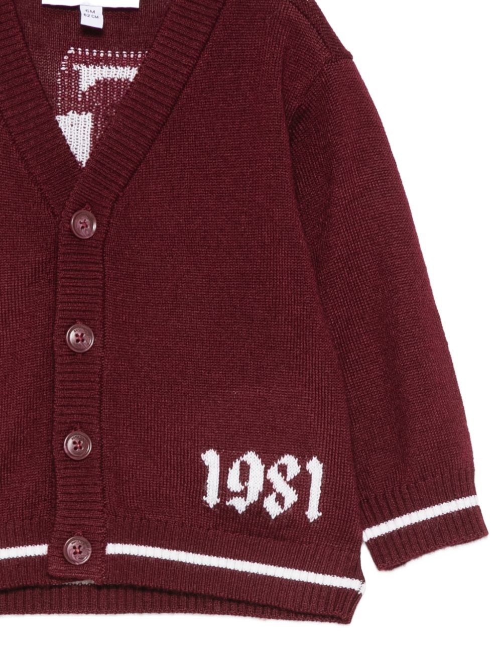 Cardigan per neonato Emporio Armani Kids bordeaux con stampa logo EB001584 AF27314 UA343 EMPORIO ARMANI KIDS