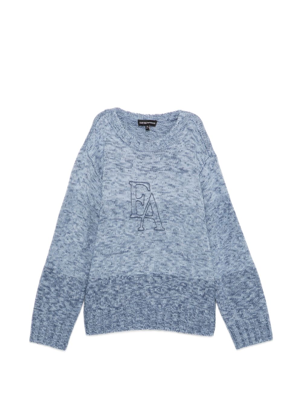 Maglione mélange per bambino Emporio Armani Kids azzurro con logo EB001587 AF27316 FB070 EMPORIO ARMANI KIDS