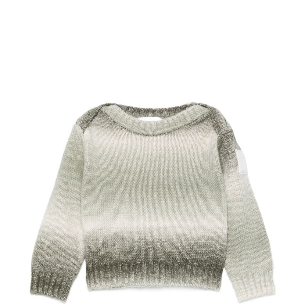 Maglione per neonato Emporio Armani Kids verde con applicazione logo EB001590 AF27318 F7012 EMPORIO ARMANI KIDS