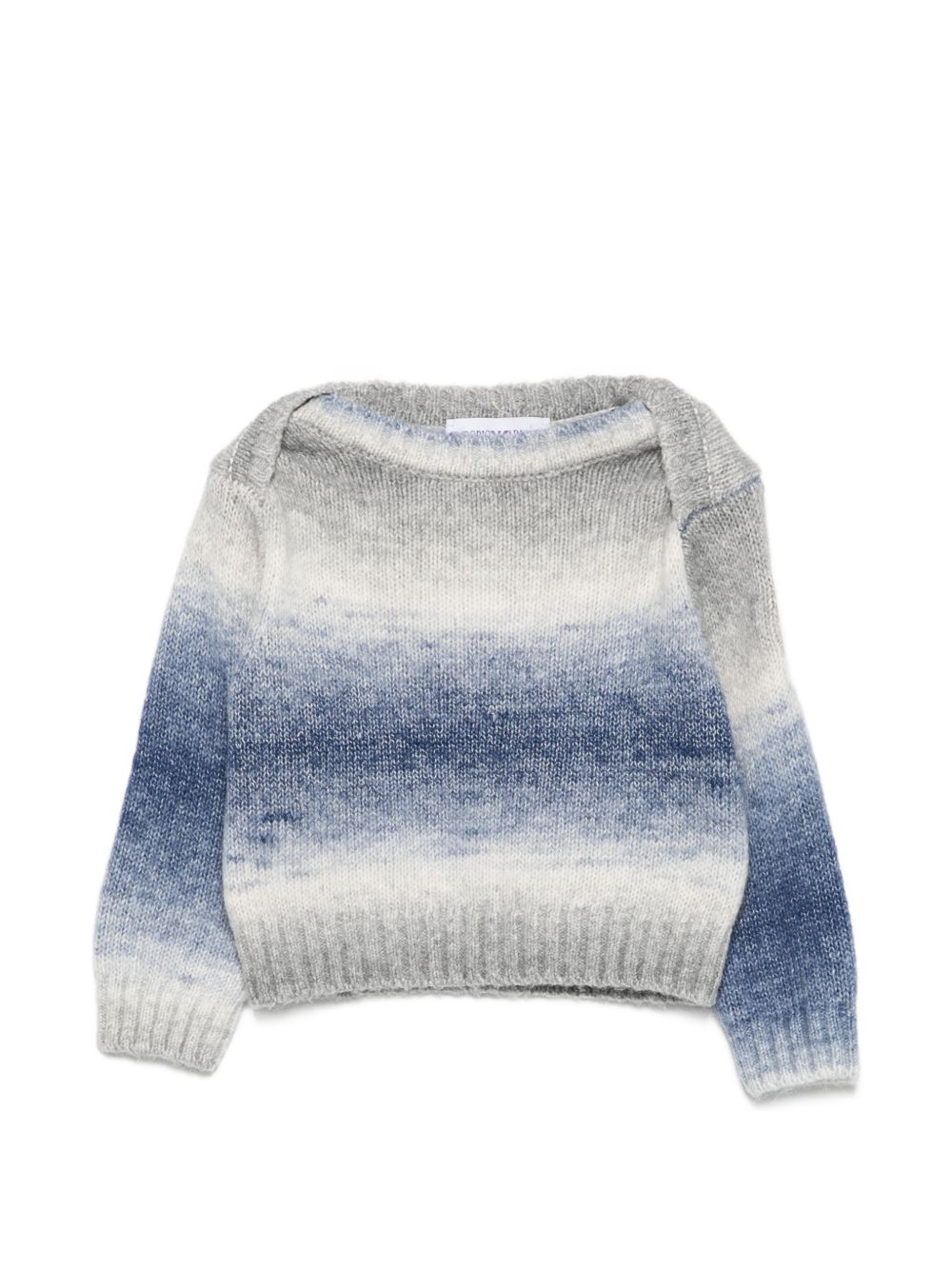 Maglione per neonato Emporio Armani Kids grigio con applicazione logo EB001590 AF27318 FB058 EMPORIO ARMANI KIDS