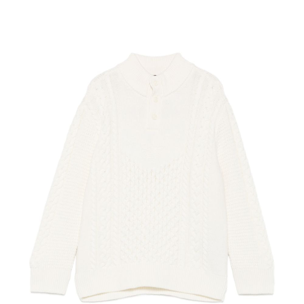 Maglione per bambino Emporio Armani Kids bianco con design intrecciato EB001591 AF27319 U1009 EMPORIO ARMANI KIDS