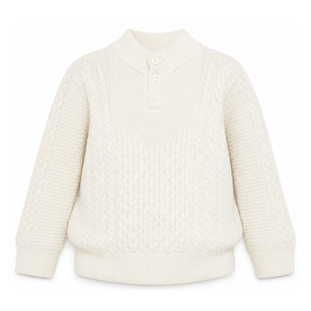 Maglione per bambino Emporio Armani Kids bianco con design intrecciato EB001591 AF27319 U1009 EMPORIO ARMANI KIDS