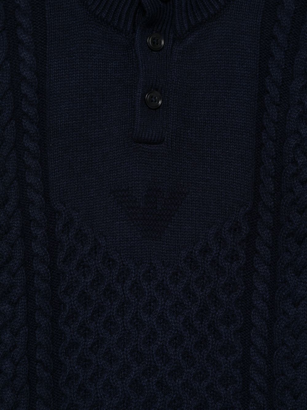 Maglione per bambino Emporio Armani Kids blu navy con design a maglia intrecciata EB001591 AF27319 UB118 EMPORIO ARMANI KIDS
