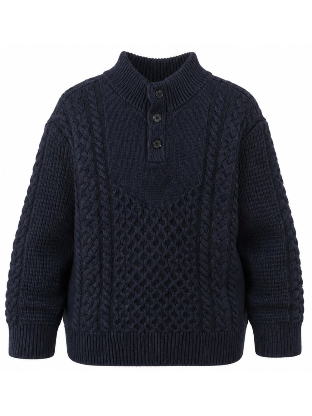 Maglione per bambino Emporio Armani Kids blu navy con design a maglia intrecciata EB001591 AF27319 UB118 EMPORIO ARMANI KIDS