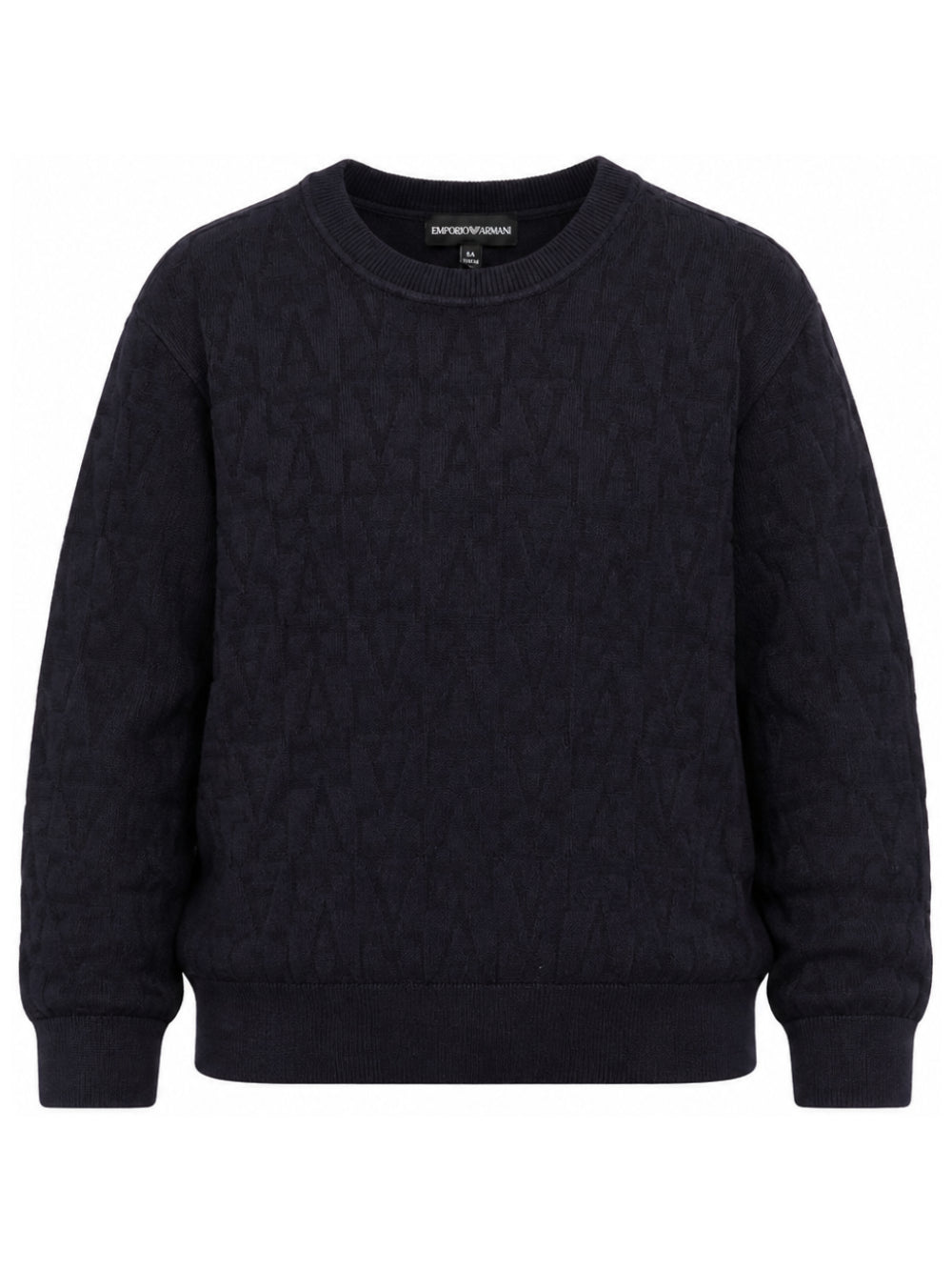 Maglione per bambino Emporio Armani Kids blu con motivo logo EB001594 AF27303 UB118 EMPORIO ARMANI KIDS