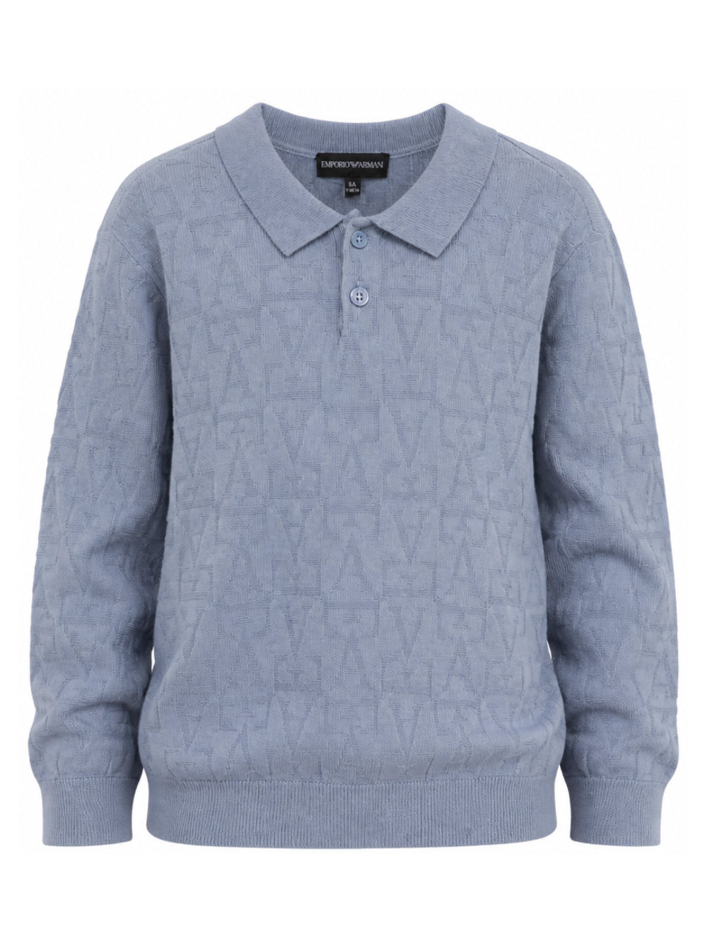 Maglione per bambino Emporio Armani Kids azzurro con motivo jacquard EB001595 AF27303 U9366 EMPORIO ARMANI KIDS
