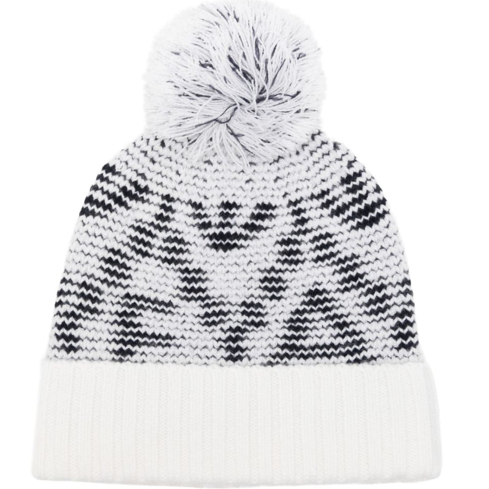 Berretto per bambino Emporio Armani Kids bianco con logo a intarsio e pompon EB001614 AF27313 FB058 EMPORIO ARMANI KIDS