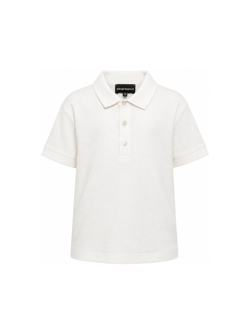 Polo per bambino Emporio Armani Kids bianca opaca con logo ricamato EB001645 AF28486 U1009 EMPORIO ARMANI KIDS