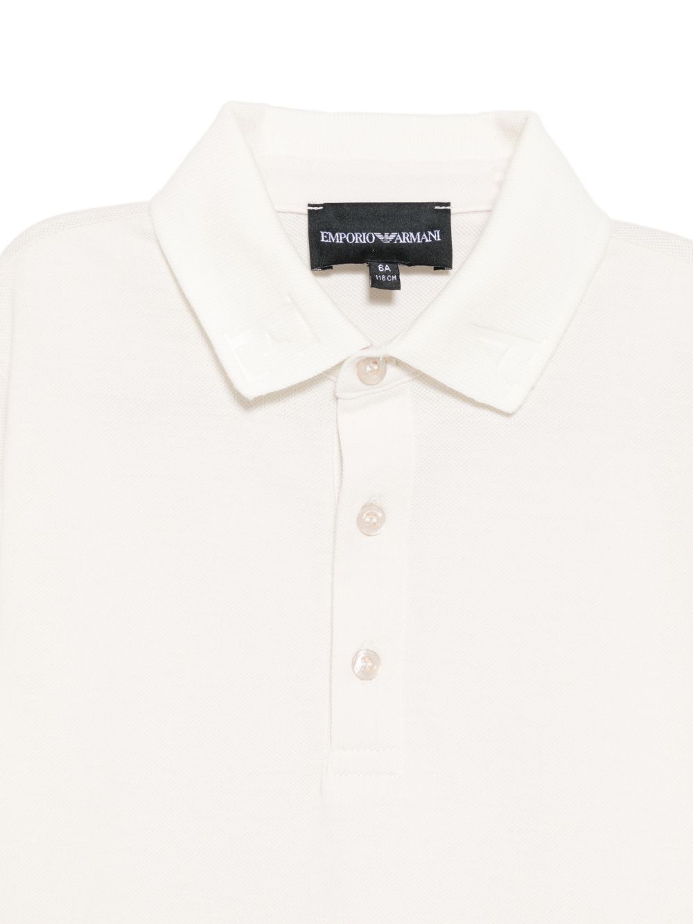 Polo per bambino Emporio Armani Kids bianca opaca con logo ricamato EB001645 AF28486 U1009 EMPORIO ARMANI KIDS