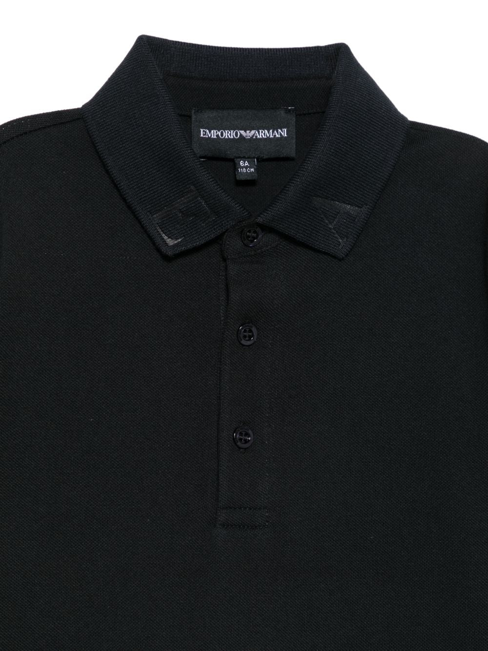 Polo per bambino Emporio Armani Kids nero con abbottonatuira frontale EB001645 AF28486 UB118 EMPORIO ARMANI KIDS