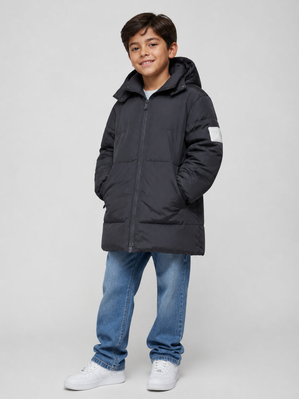 Piumino per bambino Emporio Armani Kids blu con design imbottito EB001651 AF26005 UA030 EMPORIO ARMANI KIDS