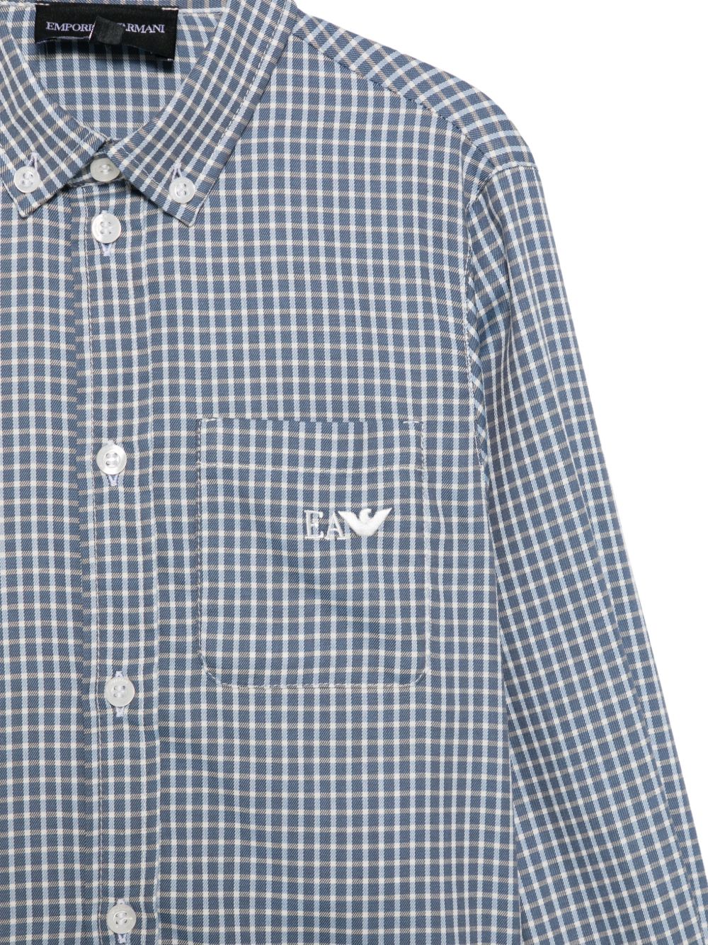 Camicia per bambino Emporio Armani Kids blu con motivo a quadri EB001652 AF25925 FB066 EMPORIO ARMANI KIDS