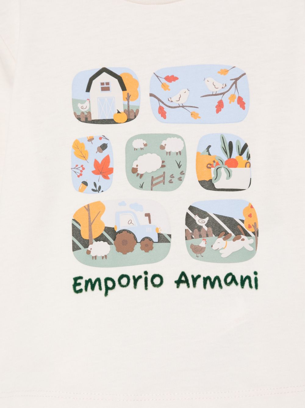 T-shirt per neonato Emporio Armani Kids bianca con stampa grafica EB001659 AF16162 U1009 EMPORIO ARMANI KIDS
