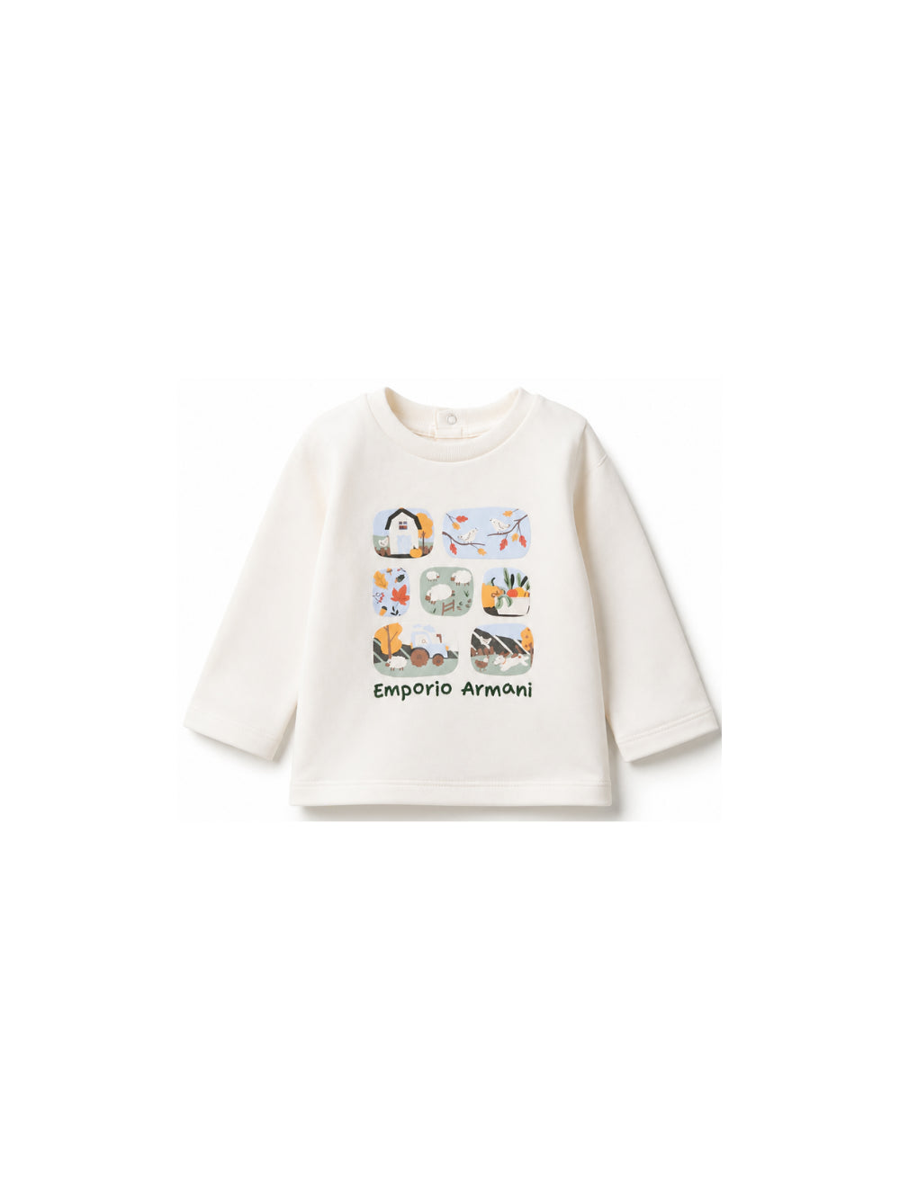 T-shirt per neonato Emporio Armani Kids bianca con stampa grafica EB001659 AF16162 U1009 EMPORIO ARMANI KIDS