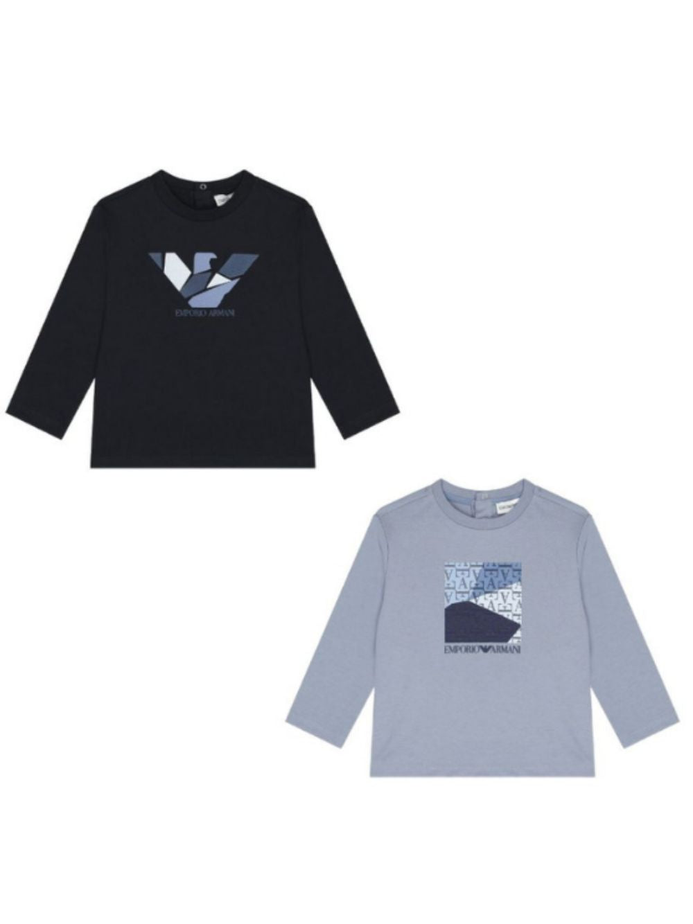Set di due t-shirt per neonato Emporio Armani Kids multicolore con stampa grafica EB001662 AF16162 MB804 EMPORIO ARMANI KIDS