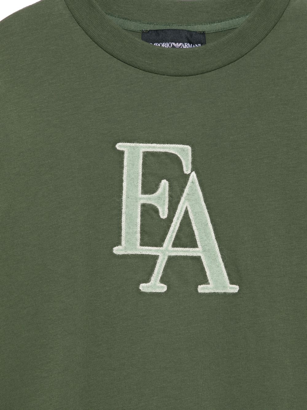 T-shirt per bambino Emporio Armani Kids verde con logo sul davanti EB001666 AF16162 U8114 EMPORIO ARMANI KIDS