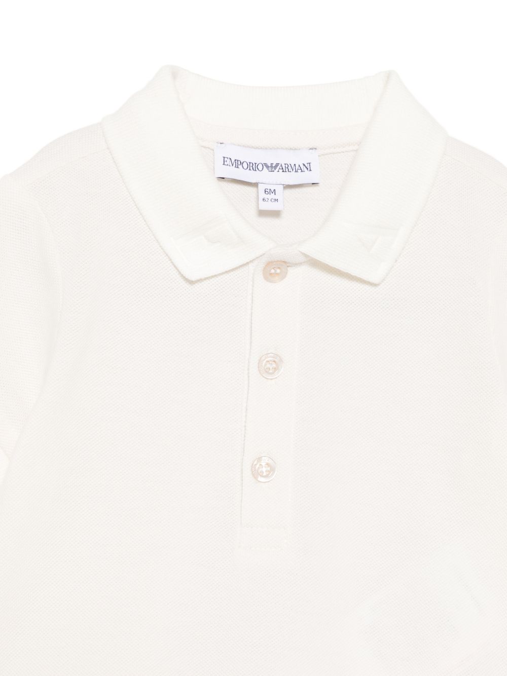 Polo per neonato Emporio Armani Kids bianco opaco con logo ricamato sul colletto EB001669 AF28486 U1009 EMPORIO ARMANI KIDS