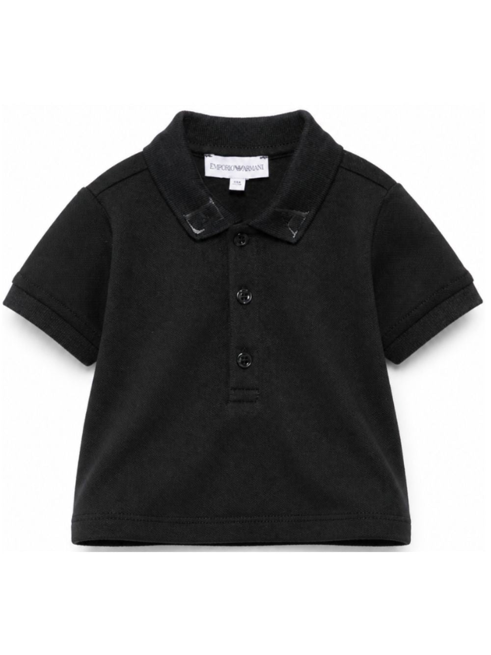 Polo per neonato Emporio Armani Kids nera con stampa sul colletto EB001669 AF28486 UB118 EMPORIO ARMANI KIDS