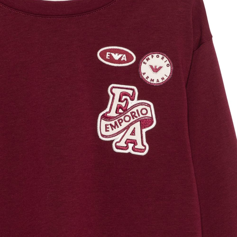 T-shirt per bambino Emporio Armani Kids bordeaux con patch logo EB001675 AF13715 UA343 EMPORIO ARMANI KIDS