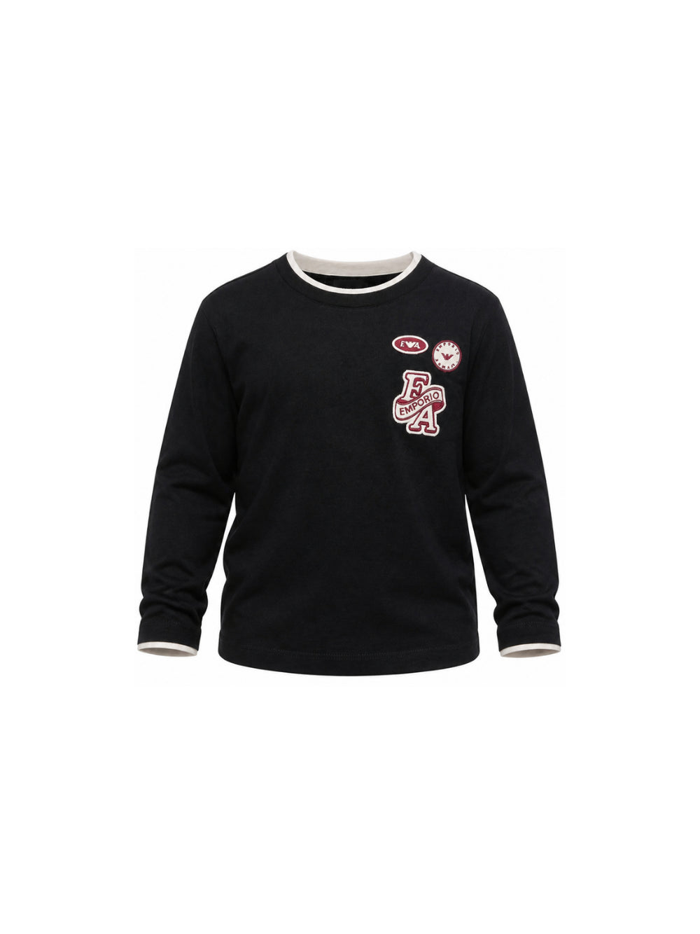 T-shirt per bambino Emporio Armani Kids blu con patch logo EB001675 AF13715 UB118 EMPORIO ARMANI KIDS