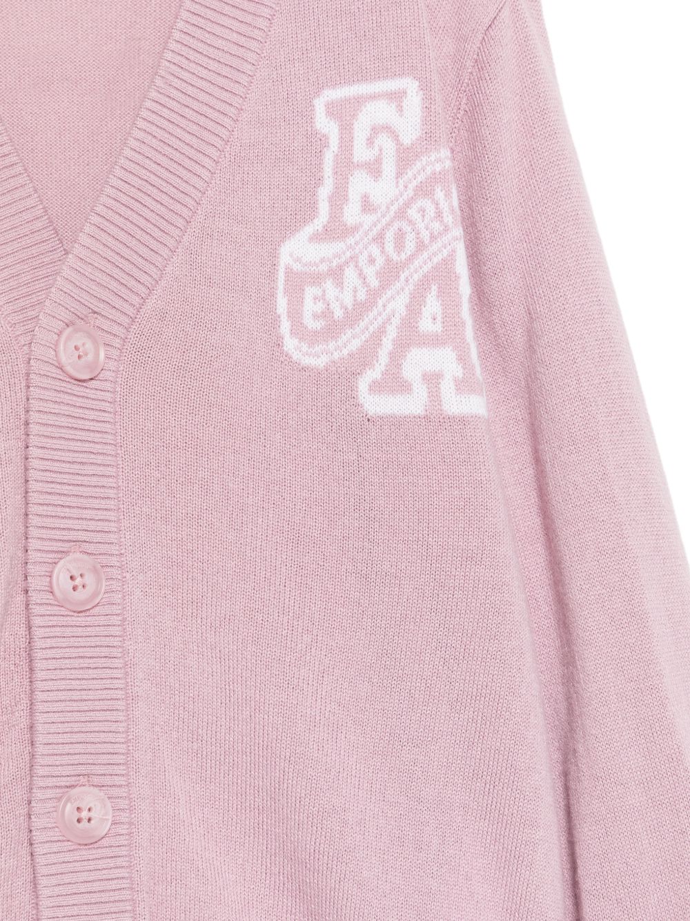Cardigan per bambina Emporio Armani Kids rosa con decorazioni ricamate EB001686 AF27314 UA266 EMPORIO ARMANI KIDS
