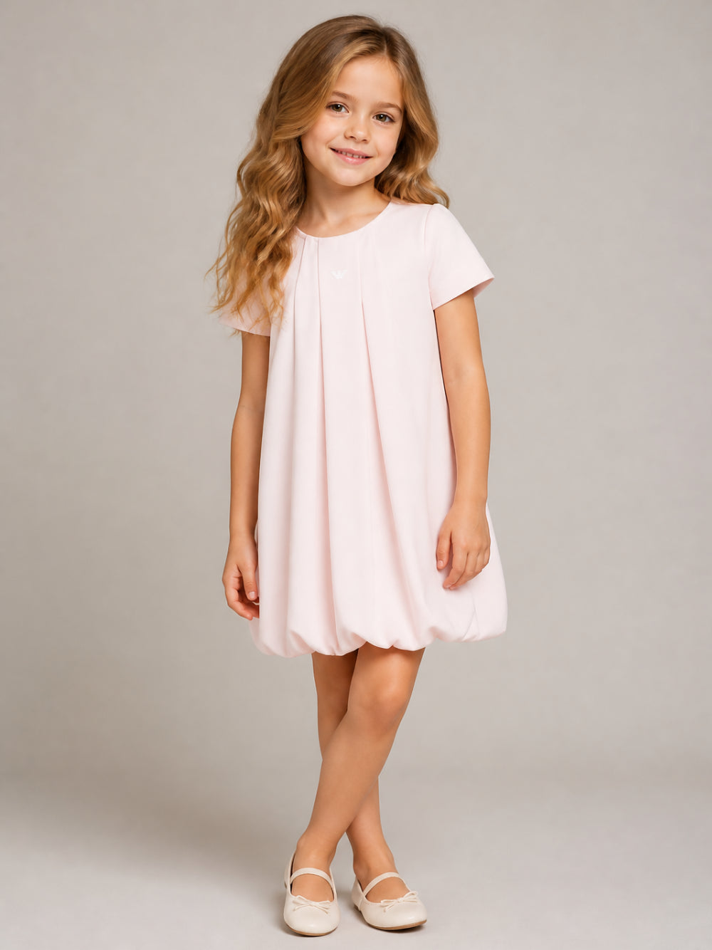 Abito per bambina Emporio Armani Kids rosa con stampa sulla manica EG000844 AF16133 UA205 EMPORIO ARMANI KIDS