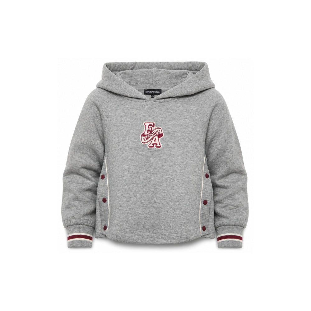 Felpa per bambino Emporio Armani Kids grigia con logo EG000847 AF10126 O8042 EMPORIO ARMANI KIDS