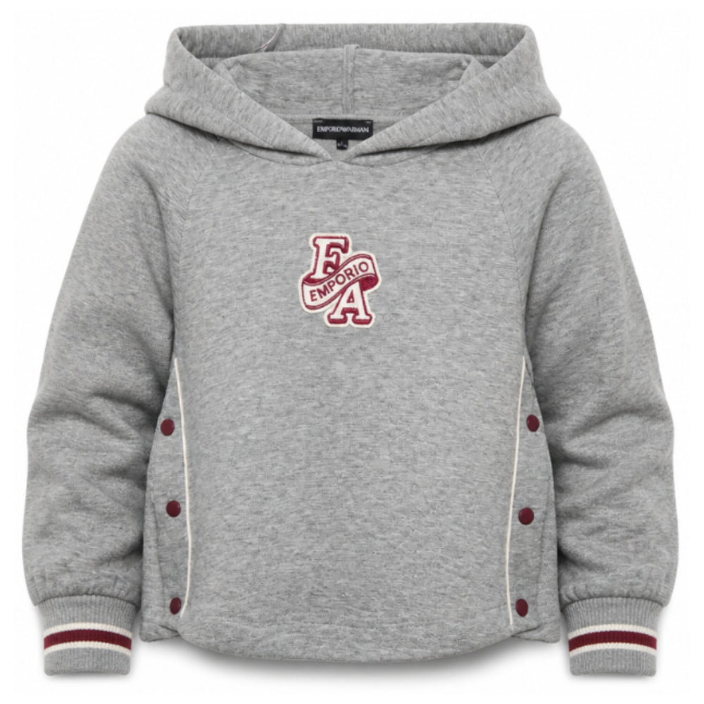 Felpa per bambino Emporio Armani Kids grigia con logo EG000847 AF10126 O8042 EMPORIO ARMANI KIDS