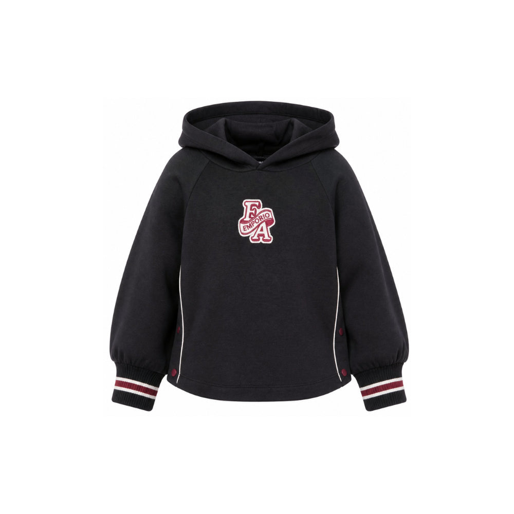 Felpa per bambina Emporio Armani Kids blu navy con logo EG000847 AF10126 UB118 EMPORIO ARMANI KIDS